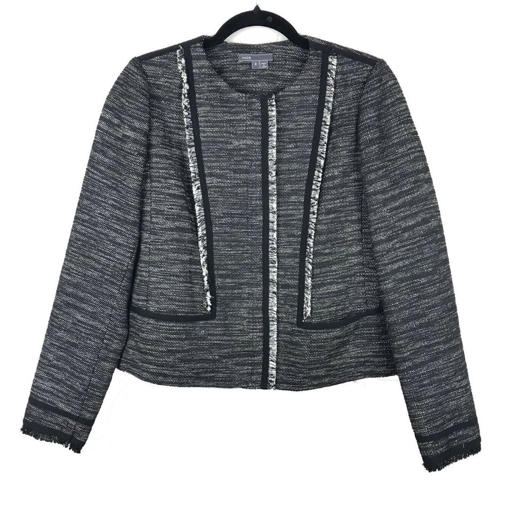 Vince Black and Gray Textured Blazer